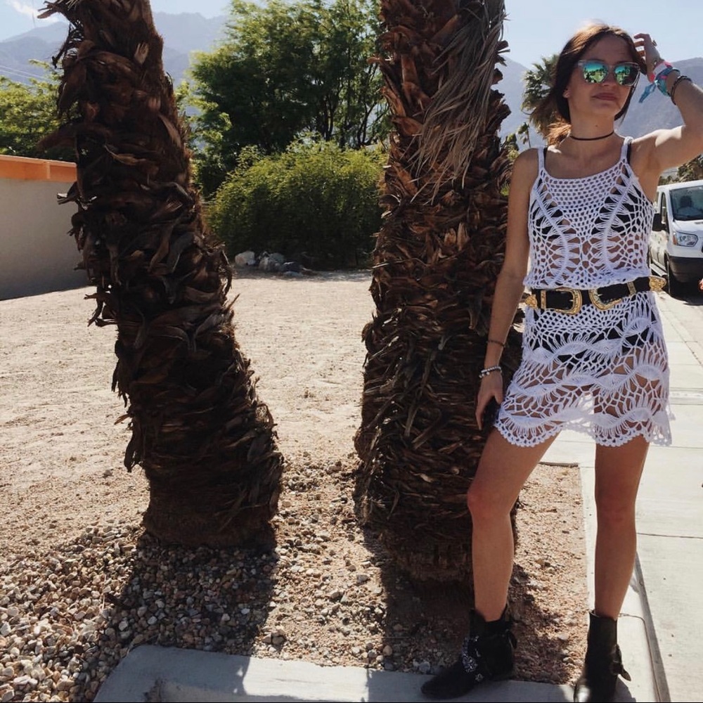 White Crochet Midi Dress - LF Laguna